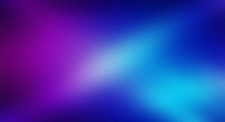 Obraz premium Bright glowing light bokeh effect with blue and purple colors on dark background Grainy Noise Texture Design for Retro Poster Header and Web Backdrop