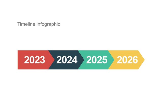 Animated year infographic modern design style for business video animation template on white background. 