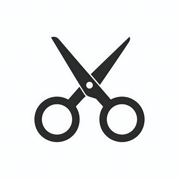 A pair of black scissors on a white background (2)