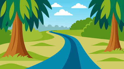 Serene river path through tropical forest © Devili