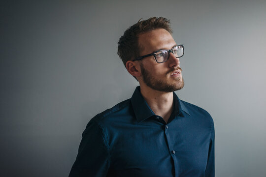 Portrait of businessman thinking