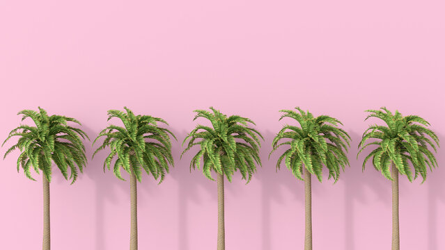 3D rendering, Row of on background