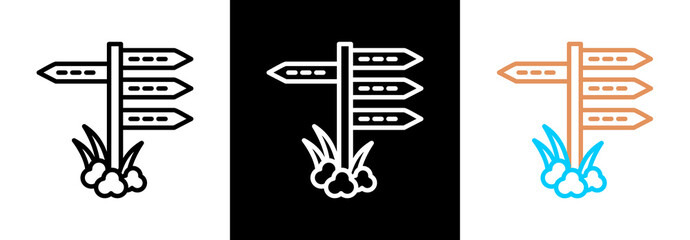 Fototapeta premium Direction on white and black background