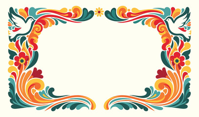 Fototapeta premium Vintage decorative frame set. Retro art deco geometric ornamental frames. Antique wedding ornaments and frames