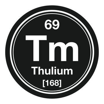 Thulium chemical element symbol Tm in a circle  science and chemistry icon