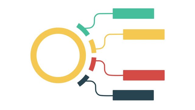 Colorful graphic presentation, animated infographic chart for business and marketing with steps of actions. Bar graph. Modern 2d animation, motion design slides