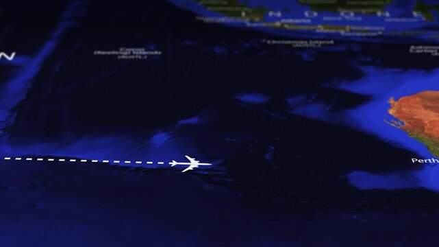 Flight From Rio Brazil to Auckland New Zealand with flag pins