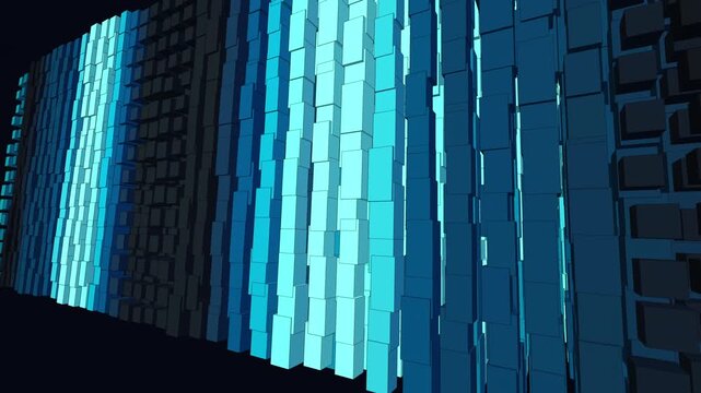 Cyan Data Point Cloud Pulsing Seamless VJ Loop 4K &mdash; Abstract Data Motion Background