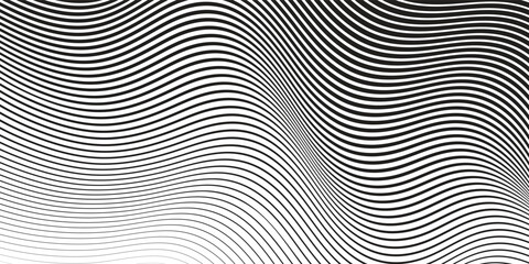 Fototapeta premium Modern Geometric Wave Stripes in Monochrome creative illustration