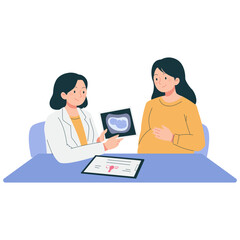 Fototapeta premium Pregnancy Ultrasound Timeline Flat Medical Infographic