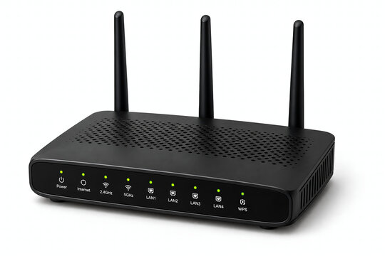wireless router on white background