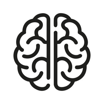 brain outline minimalist line art simple icon