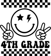 Fototapeta premium Retro Smiley Face 4th Grade Design
