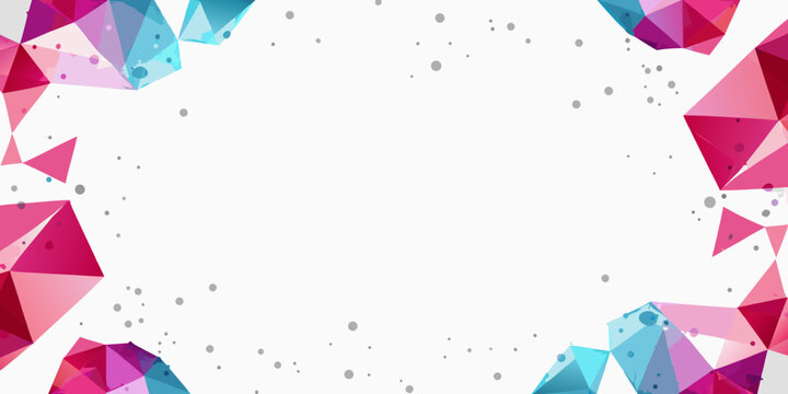 colorful geometric polygon network on white background
