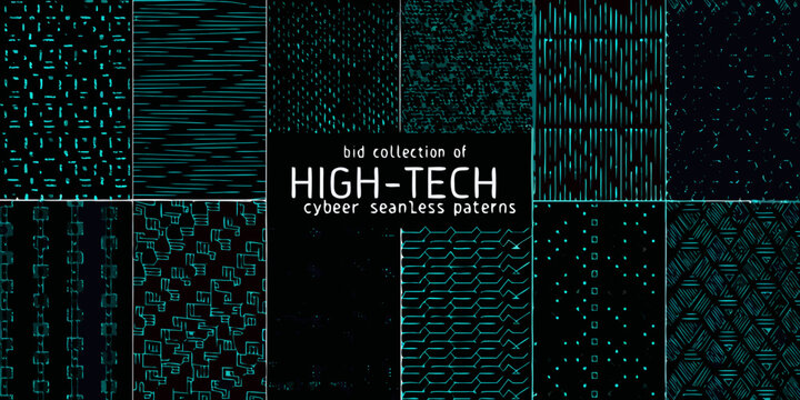grid collection of digital patterns layout seamless