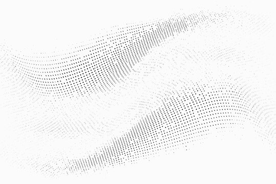 Dot wave pattern on white background abstract particle design element