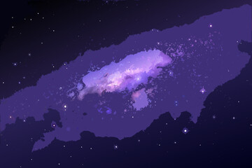 purple nebula galaxy in space cosmic scene © Suresh