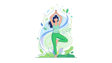 Woman practicing yoga in nature © ANTONW_