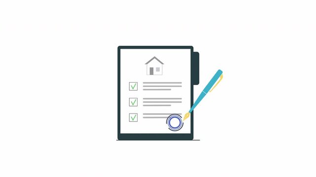 Property Approval Document Animation with Approved Stamp and Key
