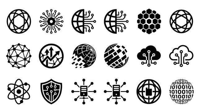 Set of Technology and Digital Network Icons