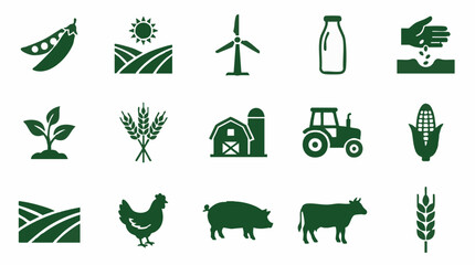 Agriculture and Farming Icons Set in Flat Design Style © AS_StockNation