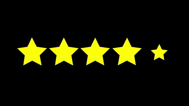 Customer Satisfaction Flat 5 Star Review Animation on Green Screen and Black Background