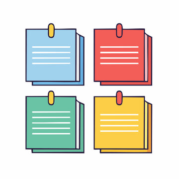 Four Colorful Sticky Notes Pinned