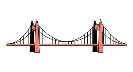 Obraz premium Iconic Suspension Bridge Design Featuring Aesthetically Pleasing Architecture And Engineering Marvels