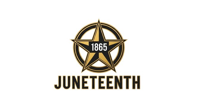 Juneteenth logo with star and date