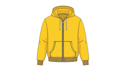 Yellow Hoodie with Zip Front Pocket. © rofik