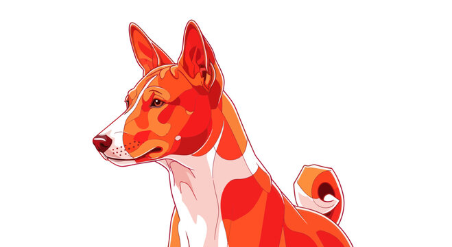Basenji dog breed portrait profile.