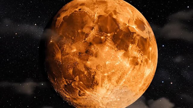 Celestial Body in Deep Space with Starry Nebula Background