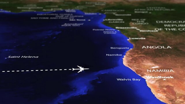 Flight From Rio Brazil to Harare ZIMBABWE with flag pins