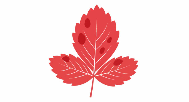 Red leaf with dark spots, indicative of plant disease or damage
