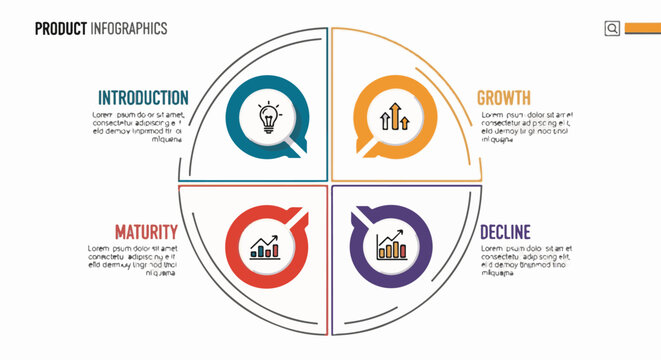 Product lifecycle stages introduction, growth, maturity, and decline
