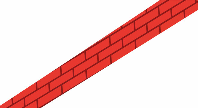 Red brick pattern diagonally on white background