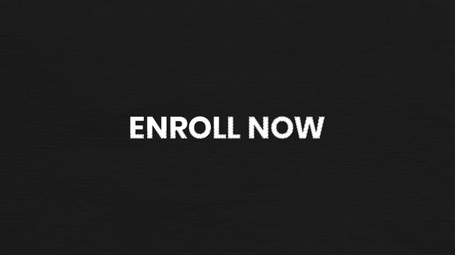 Enroll Now Vintage Text Animation 4K Education Enrollment Visual for Course Registration and Learning Promotions