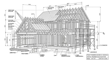 Architectural Blueprint of a House Construction Project. © Mbahne