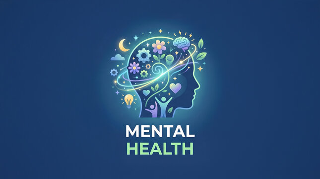 Creative mental health concept with emotional balance and mindful wellbeing