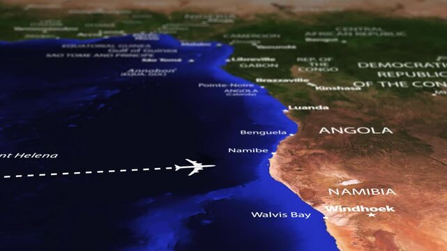 Flight From Rio Brazil to Lilongwe MALAWI with flag pins