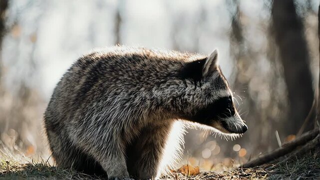 close-up shot of a raccoon