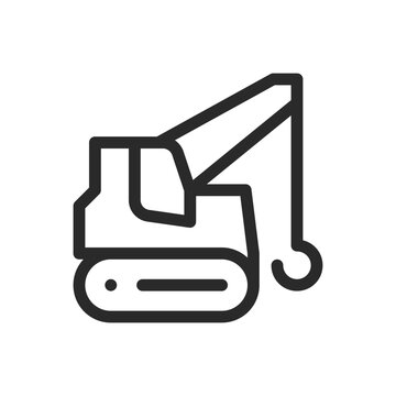 Pipelayer machine line icon, Pipe Laying Machine vector symbol with editable stroke