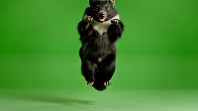 Happy Tasmanian Devil dancing green screen