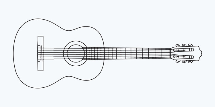 Acoustic guitar line drawing