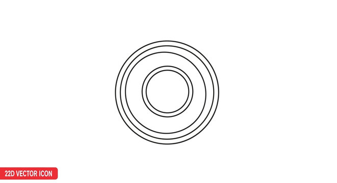 Concentric Circles Icon - Simple Geometric Shape, Vector Art