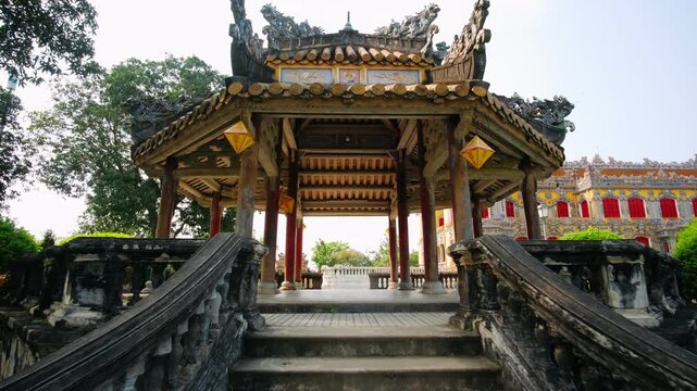 Ornate Kien Trung Palace in imperial city of hue, a unesco world heritage site in vietnam