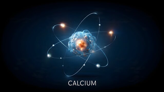 Calcium Atom Model with Orbital Paths