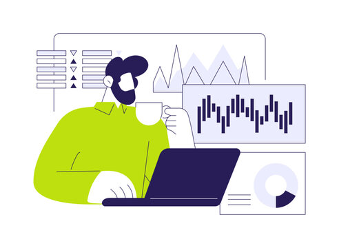 Financial analyst isolated cartoon vector illustrations.