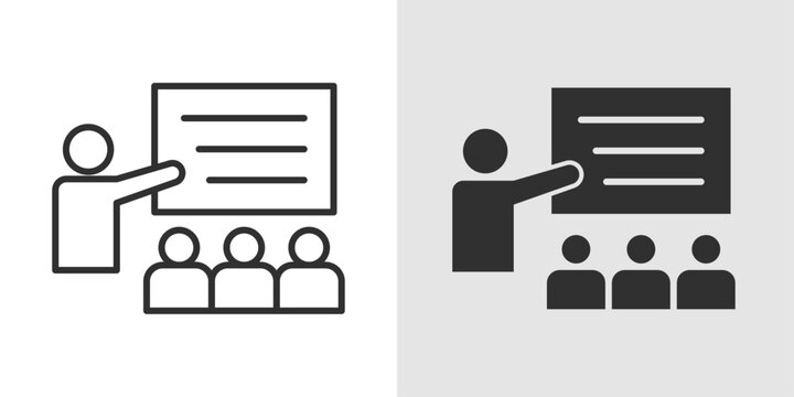 Interactive Classroom Icon representing engaging classroom activities, collaborative teaching, and active learning.