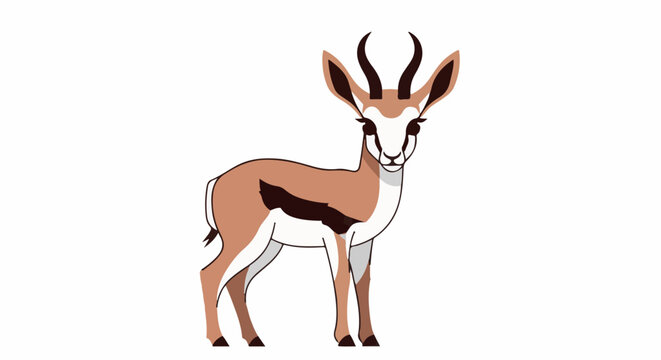 Stylized illustration of a springbok antelope with brown and white markings